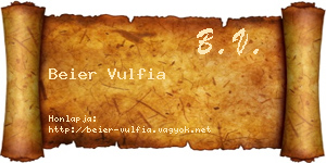 Beier Vulfia névjegykártya